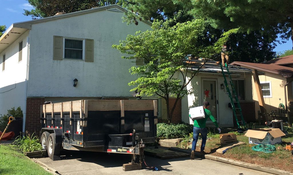 Fixing storm damage to a house