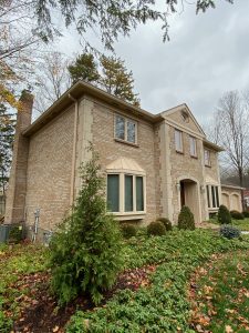 Mastershield gutter guards match the clay coloured exterior