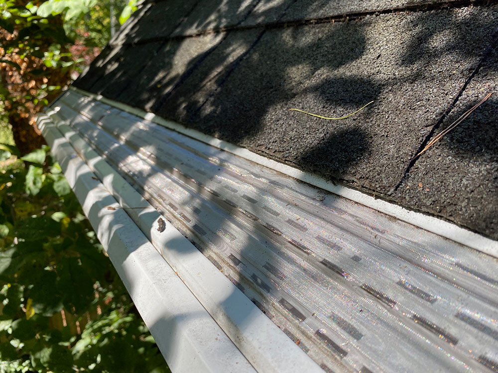 MasterShield gutter guards in the shade