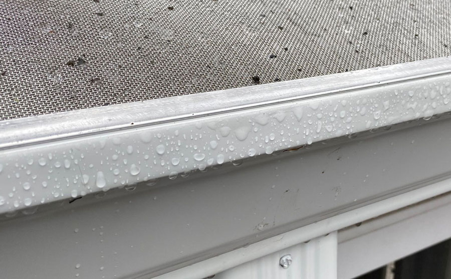 Gutter guards in the rain