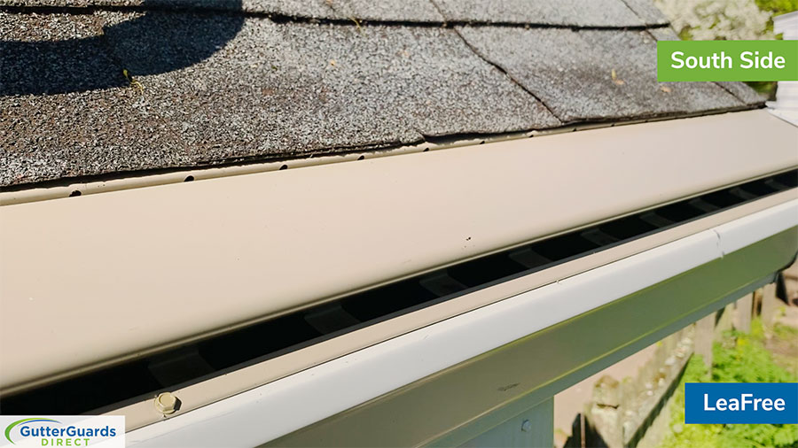 LeaFree solid gutter cover panel in cream color