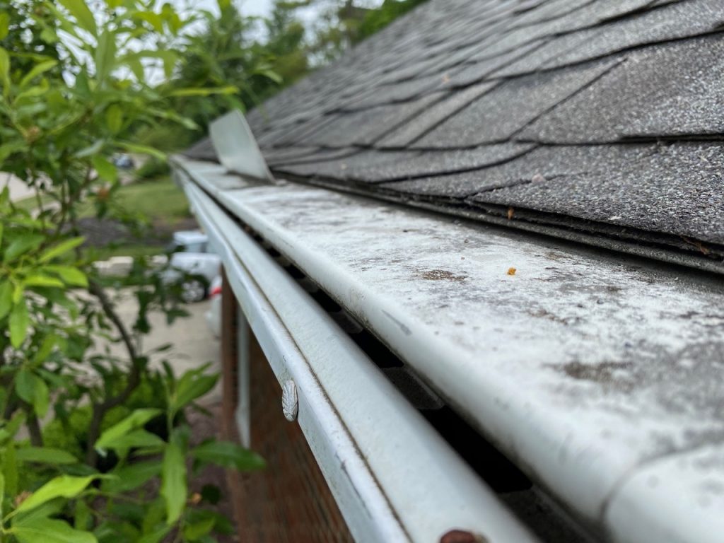 Old LeaFree Gutter Guards on a Dublin, OH home