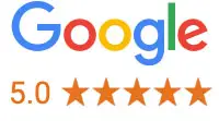 google with 5-stars listed under the logo